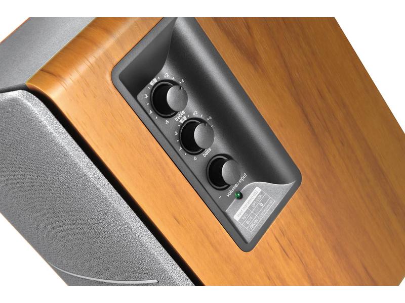 Edifier Regallautsprecher Paar R1280DB Braun Aktive 2.0 Regallautsprecher mit Bluetooth, 2xCinch, 1x Optisch, 1x Koaxial