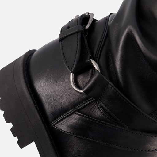 Cellini Plooi Biker boots zwart Leer