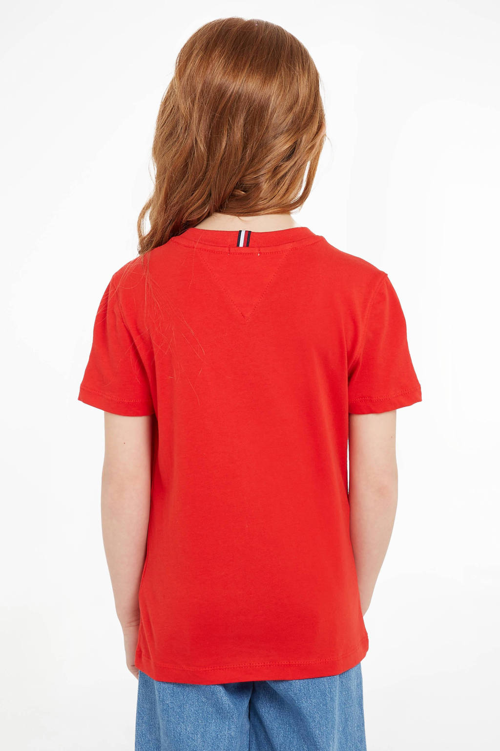 Tommy Hilfiger unisex T-shirt van katoen rood