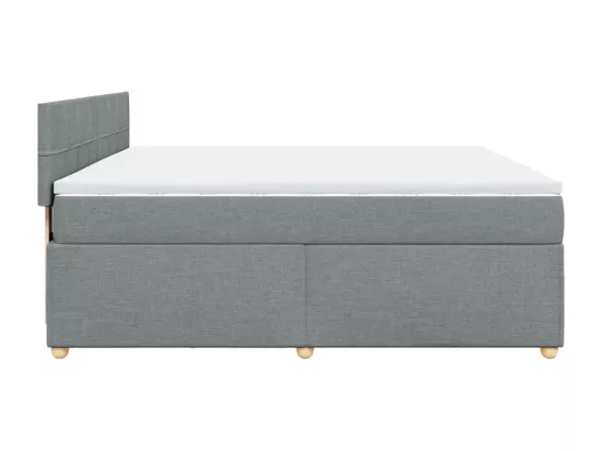 Sommier à lattes de lit avec matelas Gris clair 180x200cm Tissu