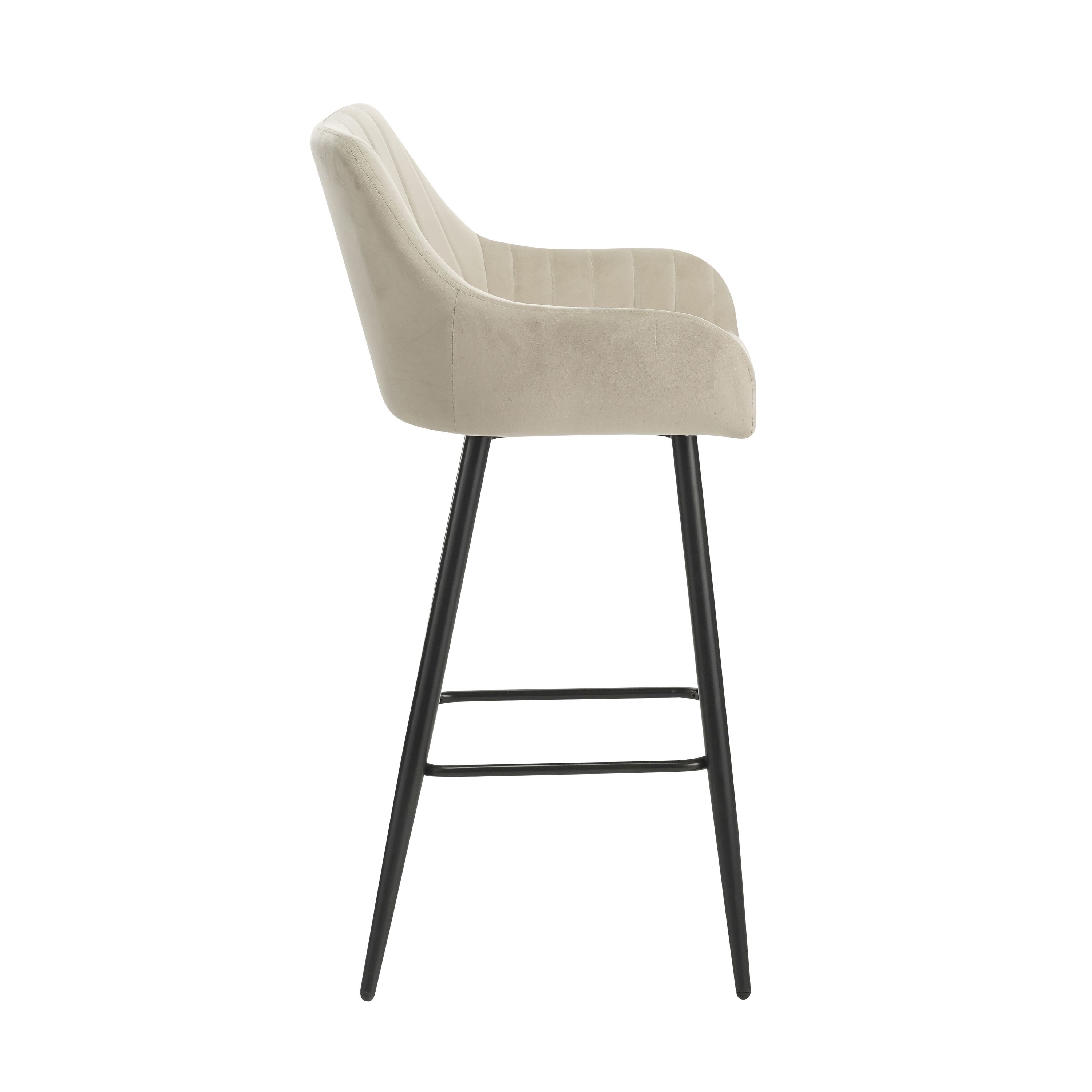 Barhocker Samt LEE 2er Set beige