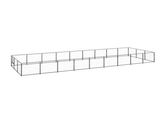 Chenil extérieur cage enclos noire 900 x 300 x 70 cm 02_0000517