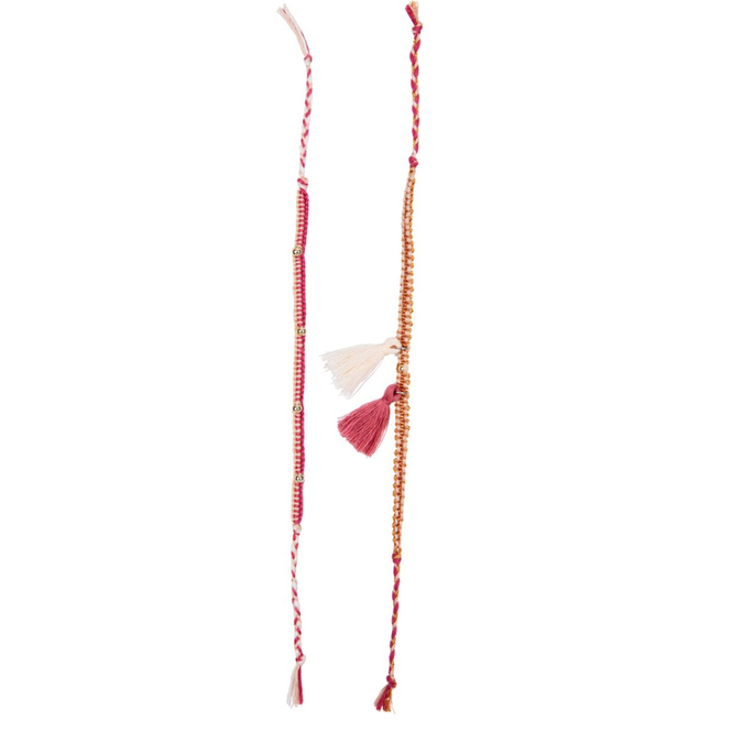 Freundschaftsbänder - Material für 4-5 Freundschaftsbänder - rosé/beige