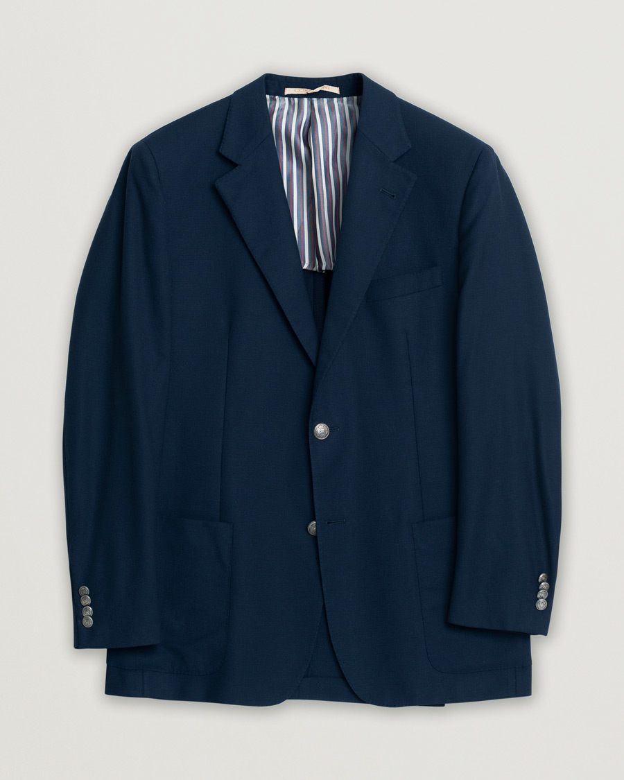 Corneliani Wool Hopsack Club Blazer Navy 48