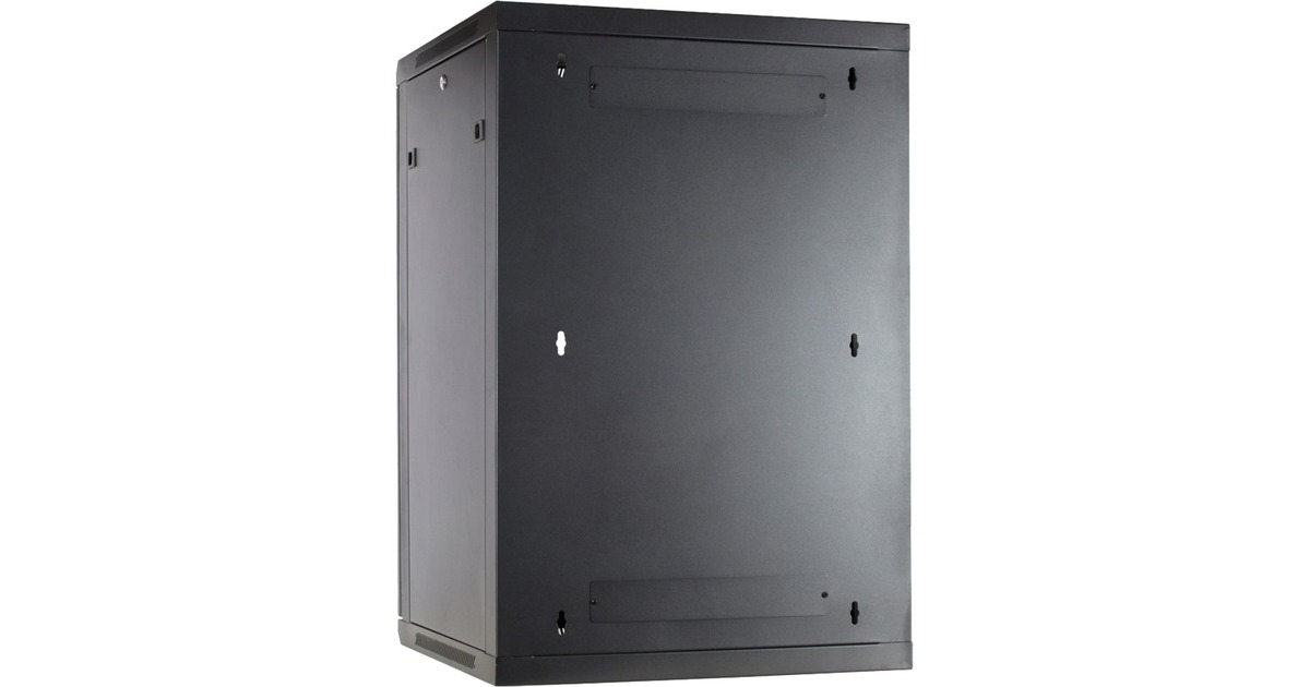 DSI18U wandkast met glazen deur - DS6618-WAND server rack  (Zwart, 600 x 600 x 900mm)