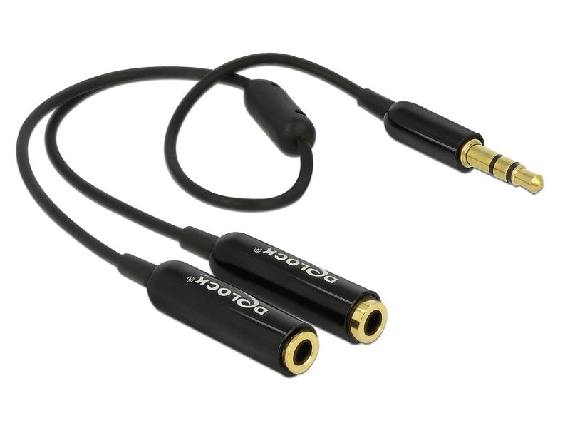 Delock Audio-Kabel Klinke 3.5 mm, male – female, 0.25 m Sch Delock Kabel Audio Splitter Klinkenstecker 3.5 mm 3 Pin > 2 x Klinkenbuchse 3.5 mm 3 Pin 25 cm