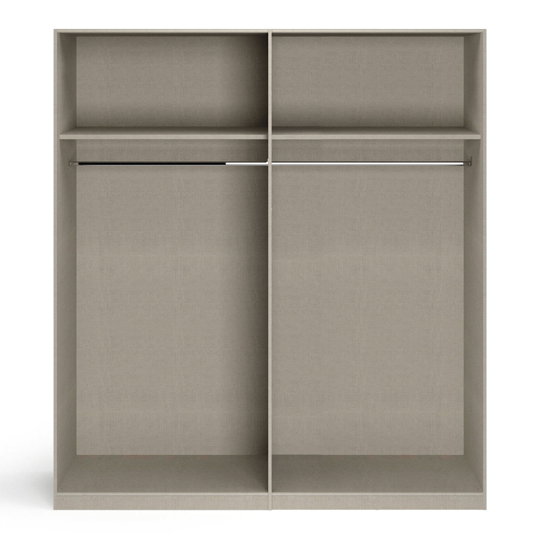 Drehtürenschrank - weiß Hochglanz-seidengrau - 4-türig - 181x210 cm