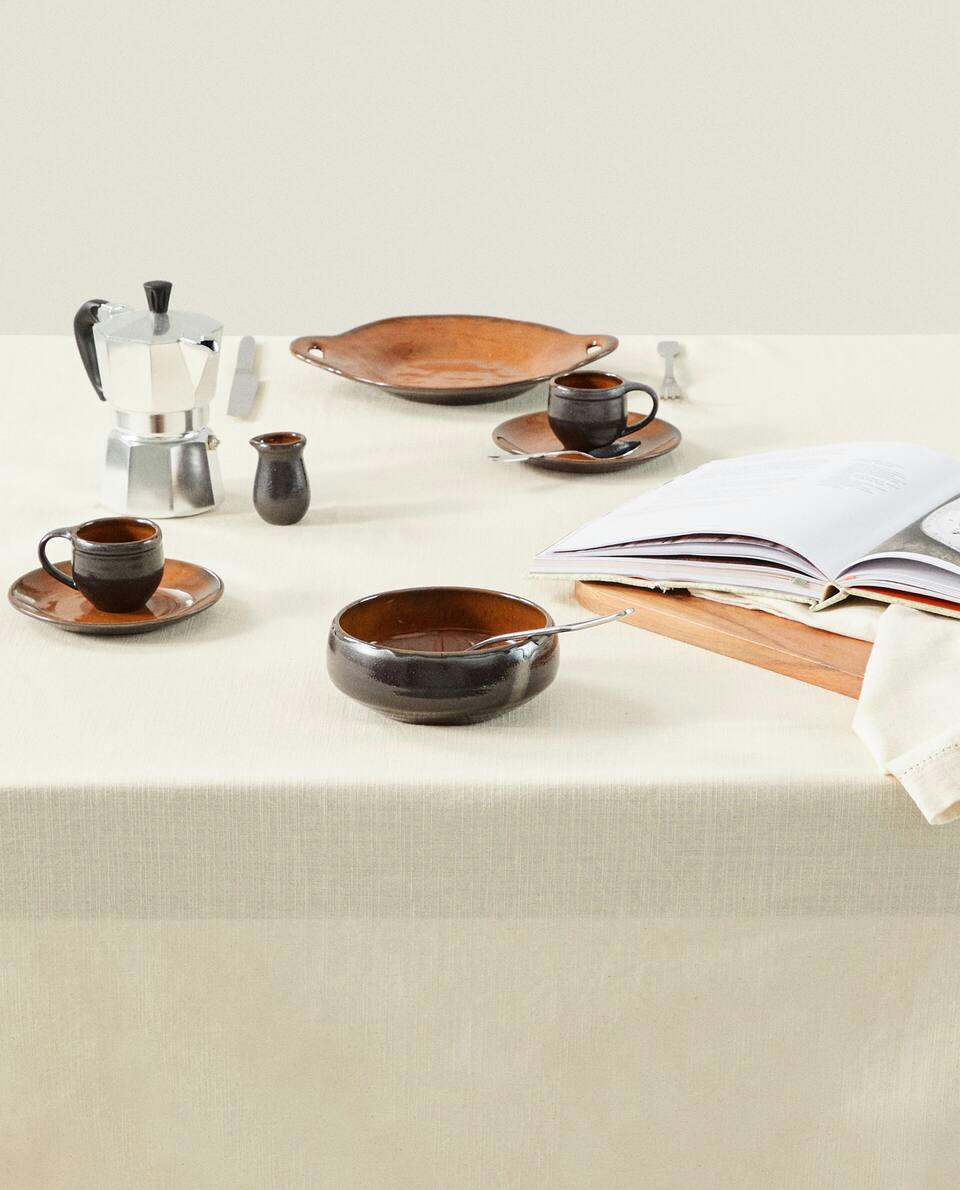 TOALHA DE MESA DE ALGODÃO COM BAINHA COSTURADA