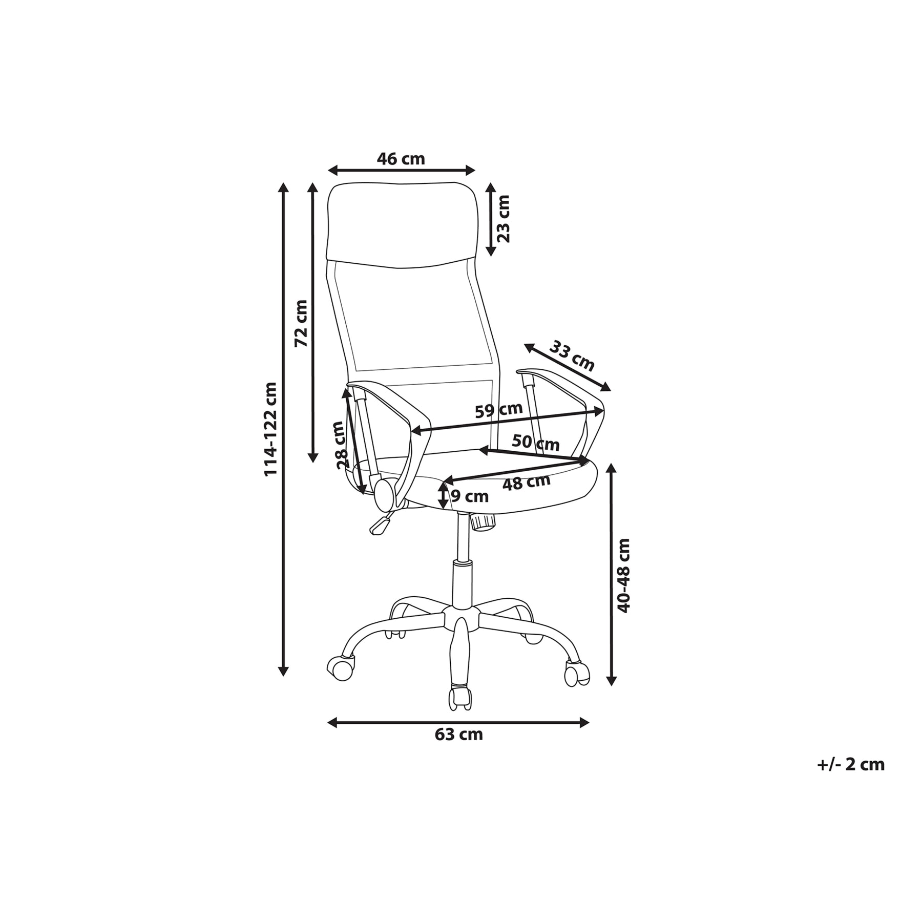 Beliani - DESIGN - Bureaustoel - Zwart - Polyester