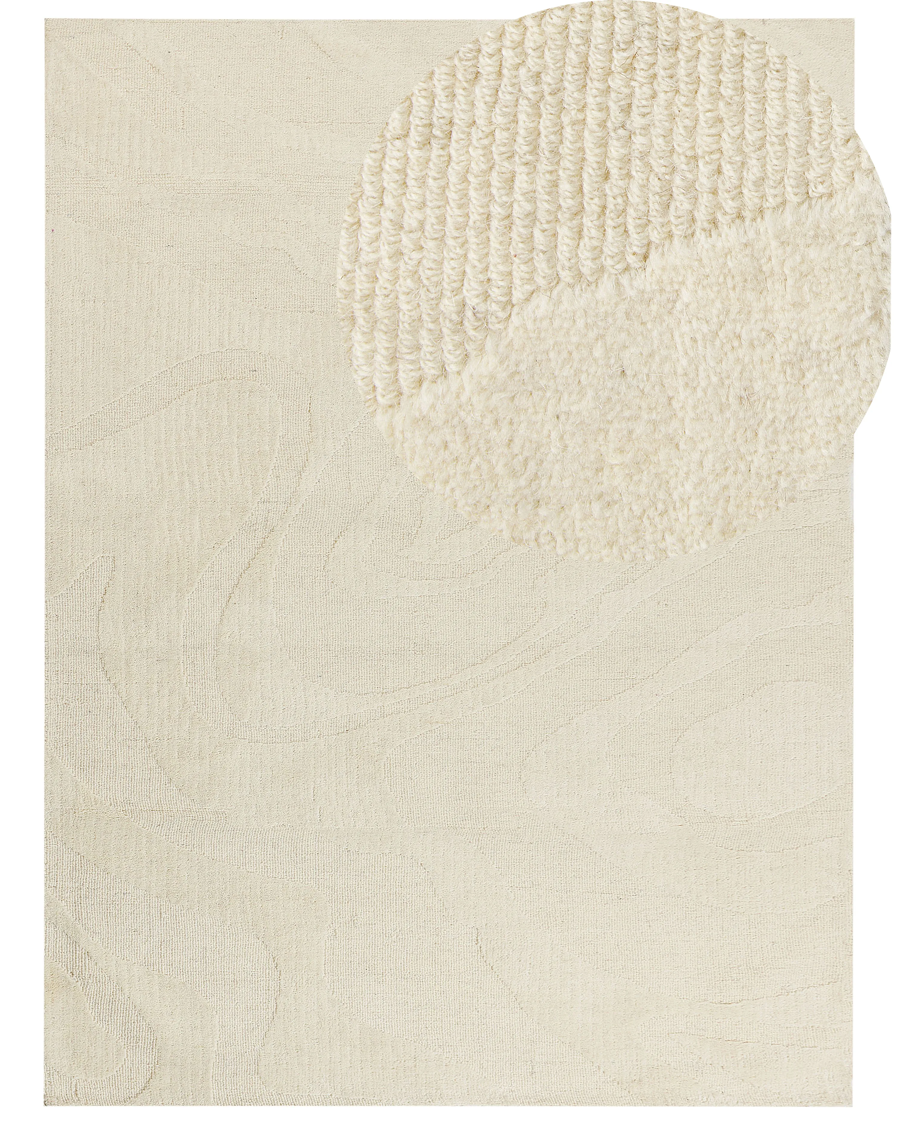 Vloerkleed SASNAK Beige 300 x 400 cm Wol