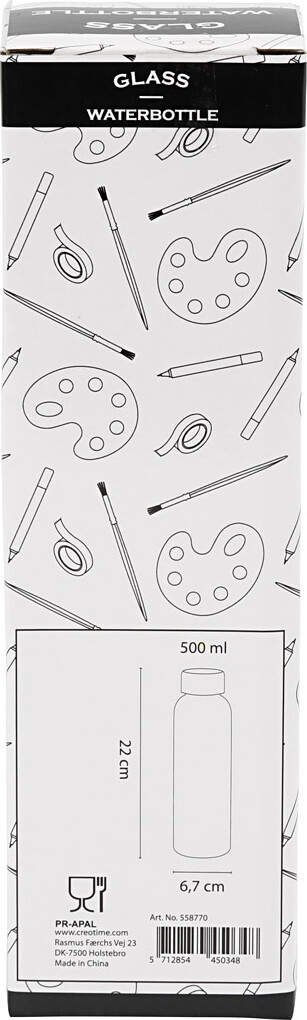 Vandflaske - H 22 CM - Ø 6,7 CM - 500 ML - 1 Stk