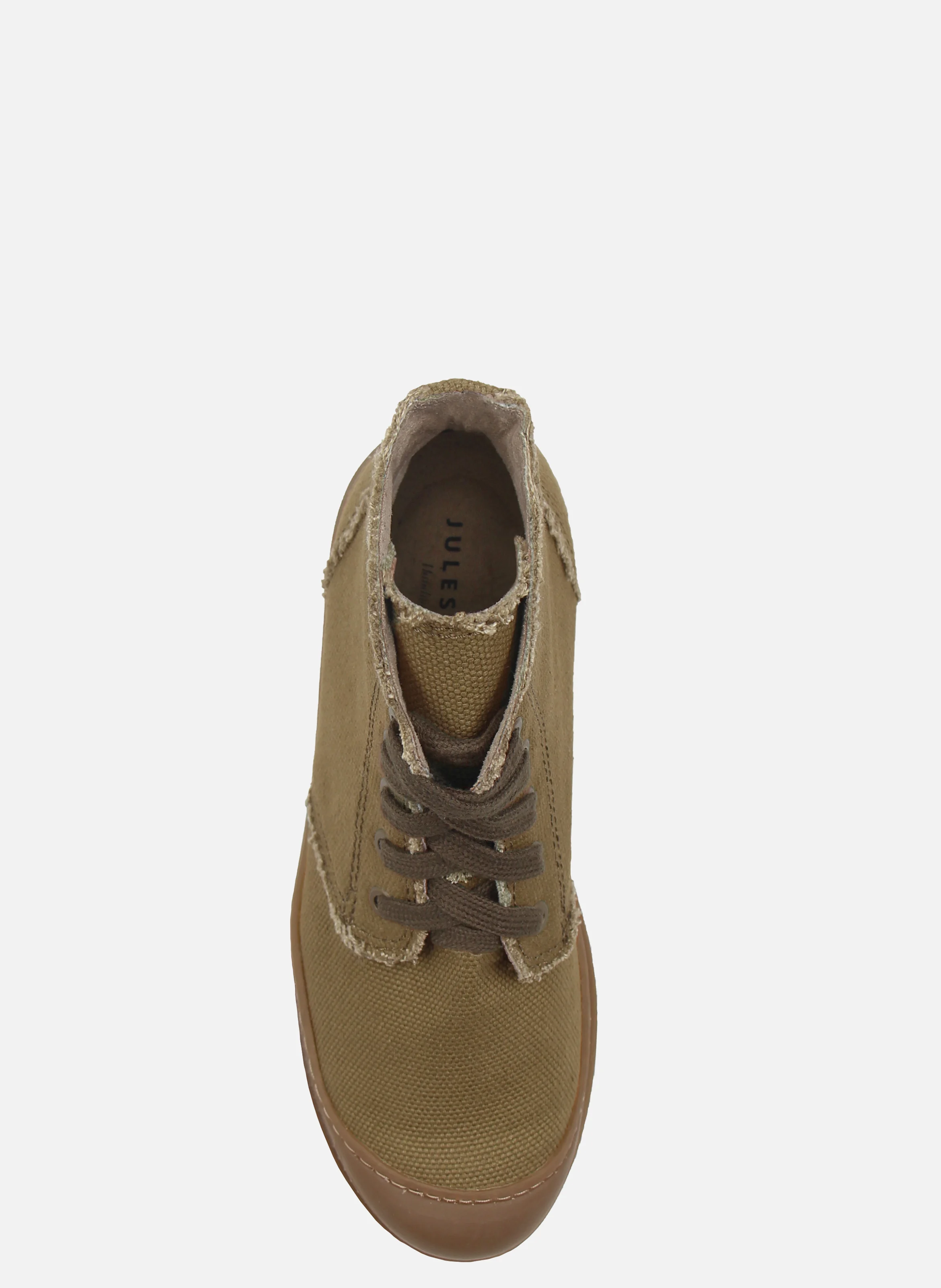 Bottines lacet crantées toile recyclée | Vert