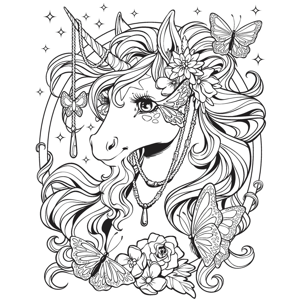 Kaleidoskop-Malbuch: Einhorn-Regenbögen