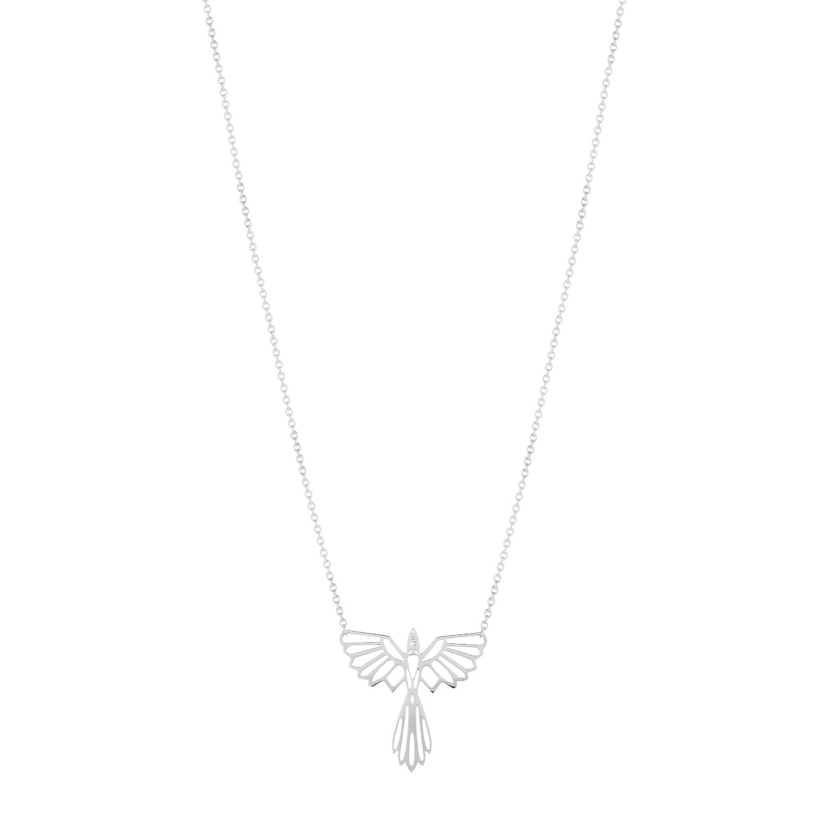 Collier acier maille forçat oiseau 48 cm