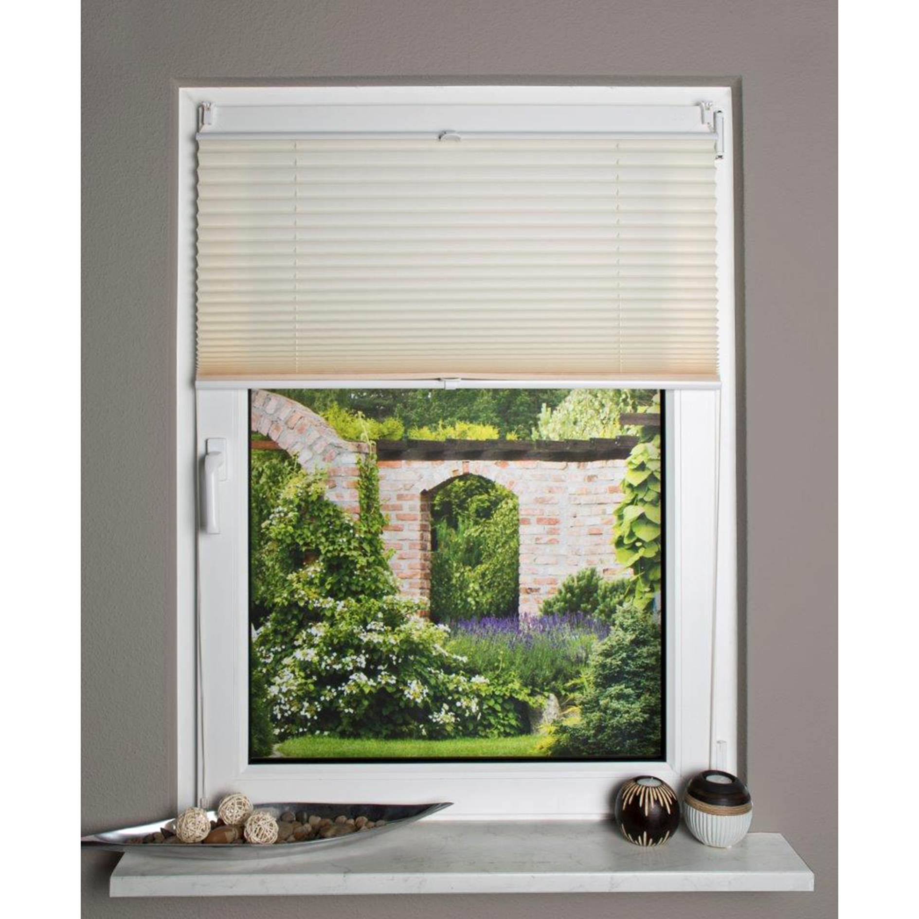 Plissee UNI DEKO - beige - 40x130 cm
