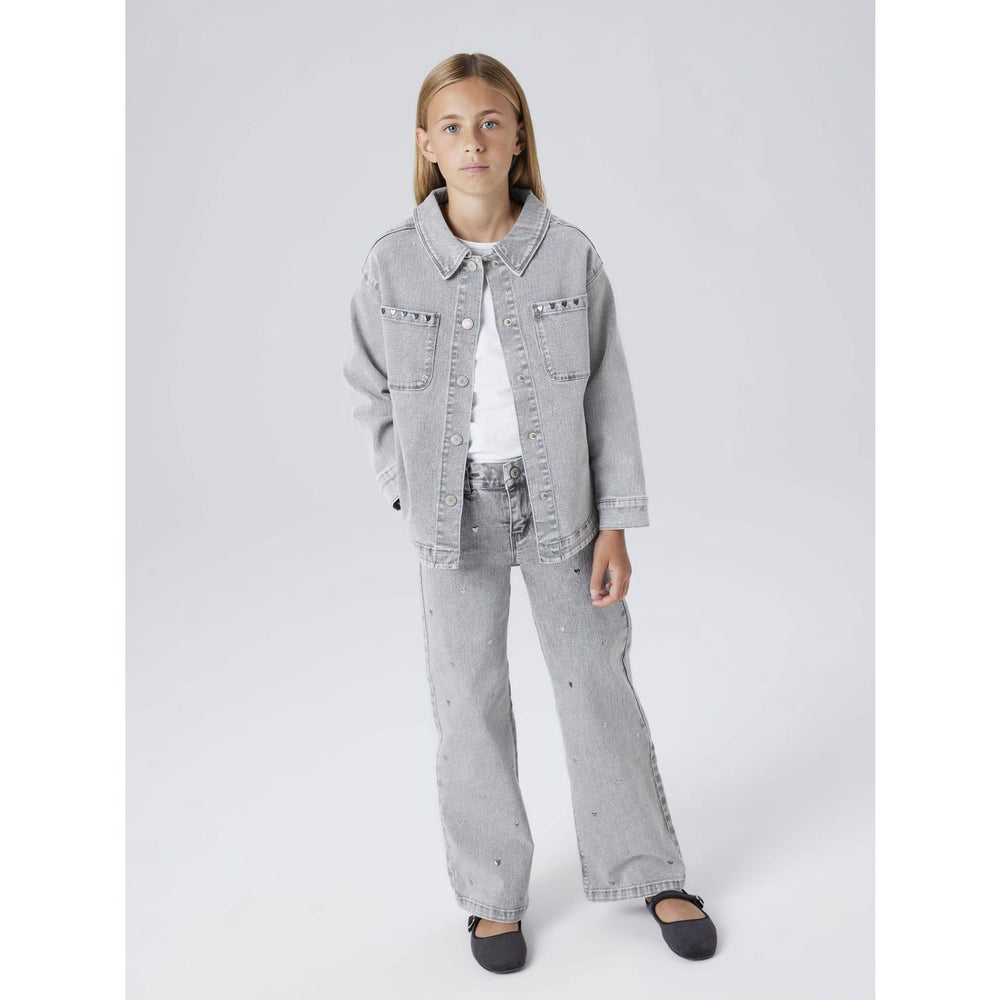 Køb Name It Light Grey Denim Heart Studs Nkfeverlyn Dnm Schaket 5503-Ya N