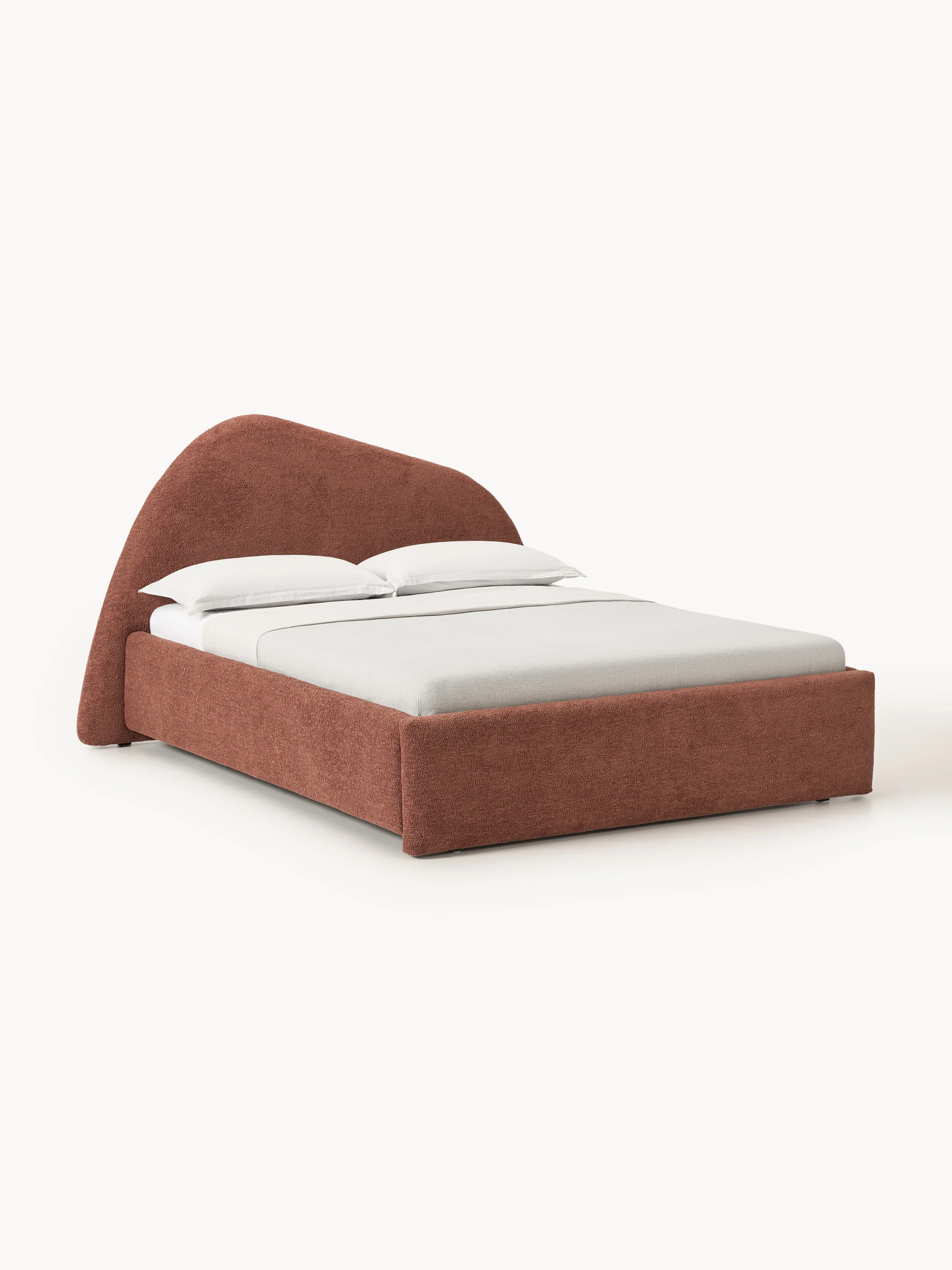 Bouclé gestoffeerd bed Gary