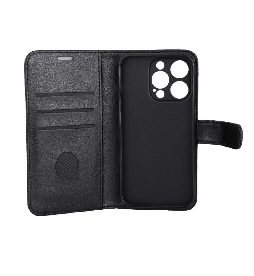 RadiCover - Radiation Protection Wallet Vegan Leather iPhone 15 PRO Flipcover Sort PU
