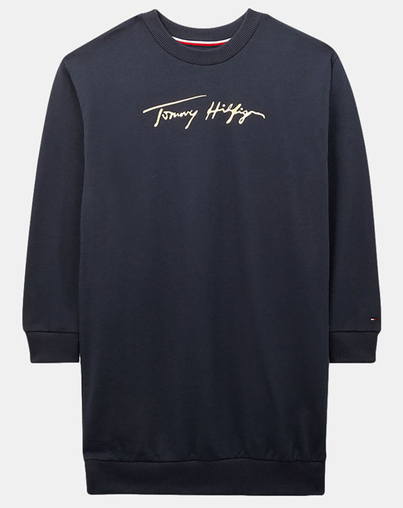Tommy Hilfiger Robe sweat en Coton à logo écriture  bleu marine