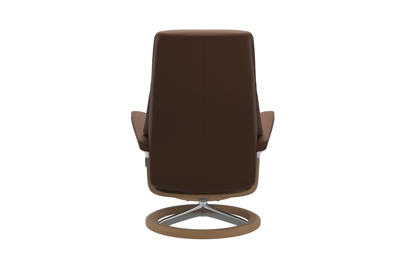 View Signature (M) Stol m/krakk I hud Batick Spesial Warm Brown og Signature understell i eik og krom