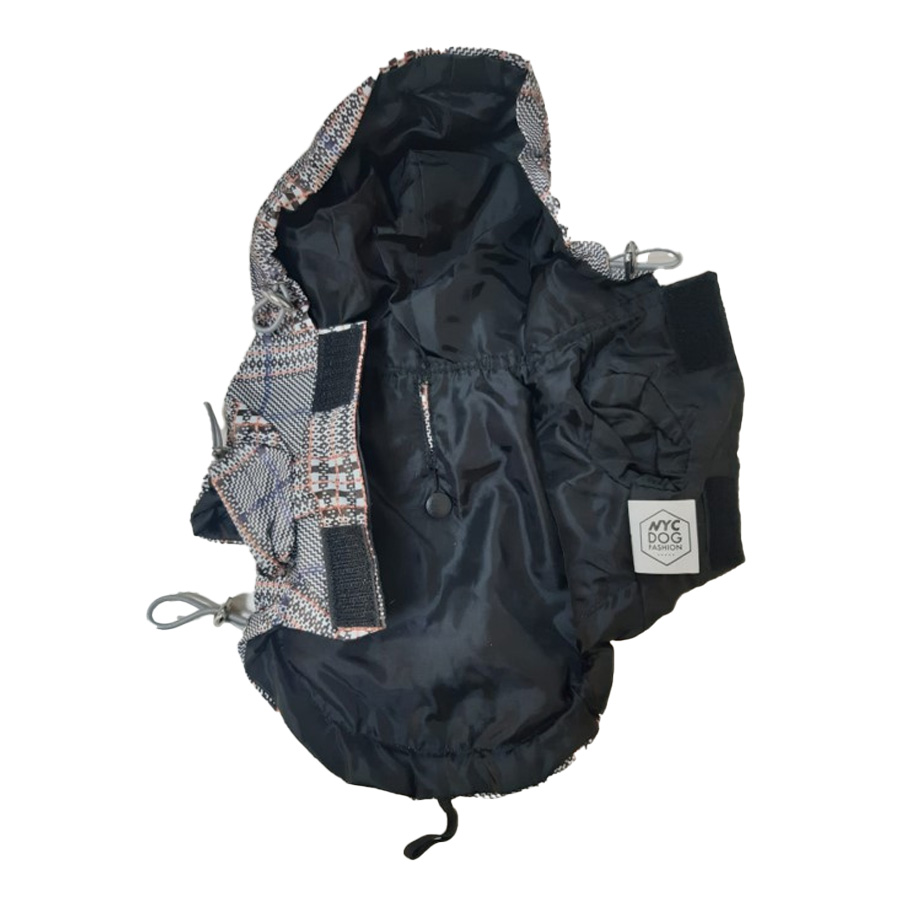 Capa de chuva impermeável para cães Nayeco British com capuz.