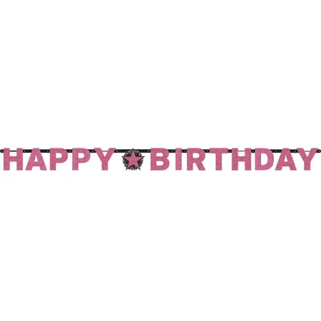 amscan Partykette Happy Birthday Sparkling Celebrations pink