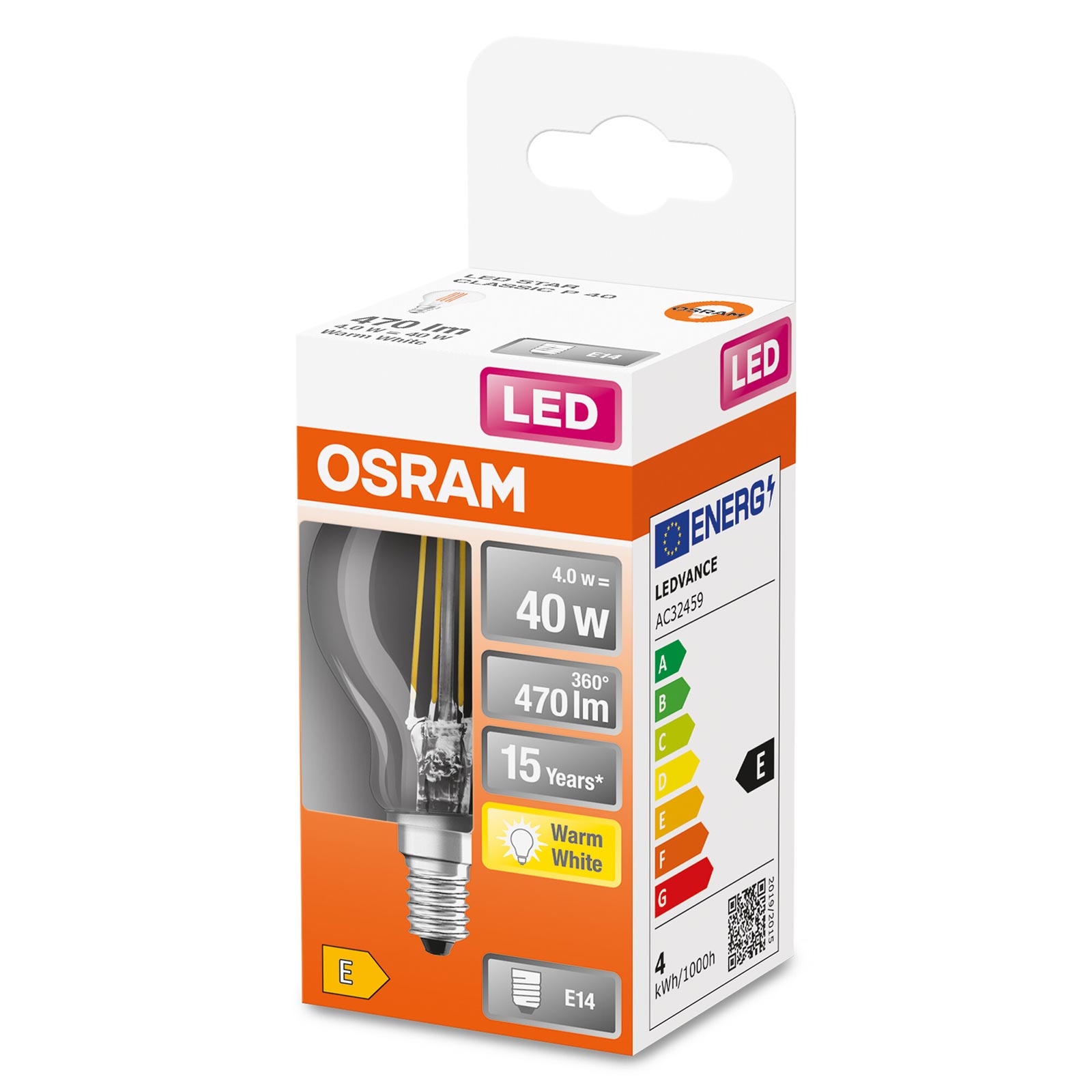 LED-Leuchtmittel ST CLP40 - Filament Tropfen - E14 - 4 Watt