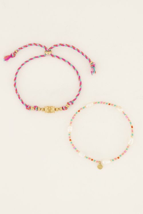 Souvenir armbanden set met parels