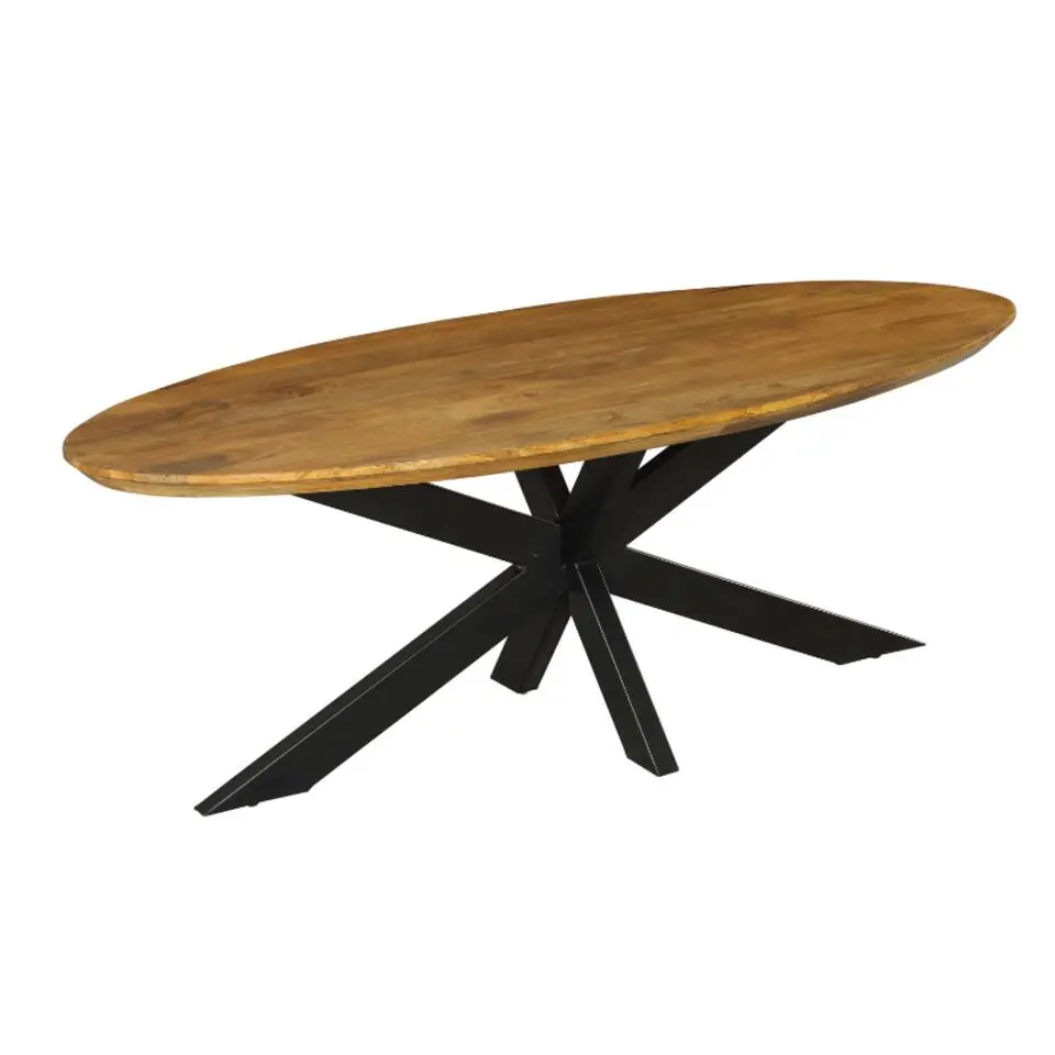 Eettafel Ovaal Naturel Mangohout - 160x90x76cm - Brandy
