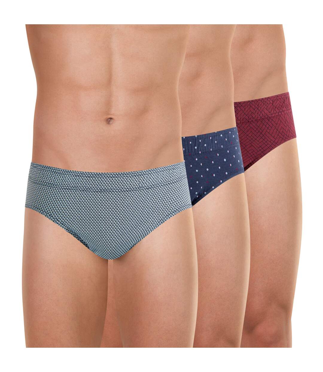 Lot de 3 slips taille basse homme Motif