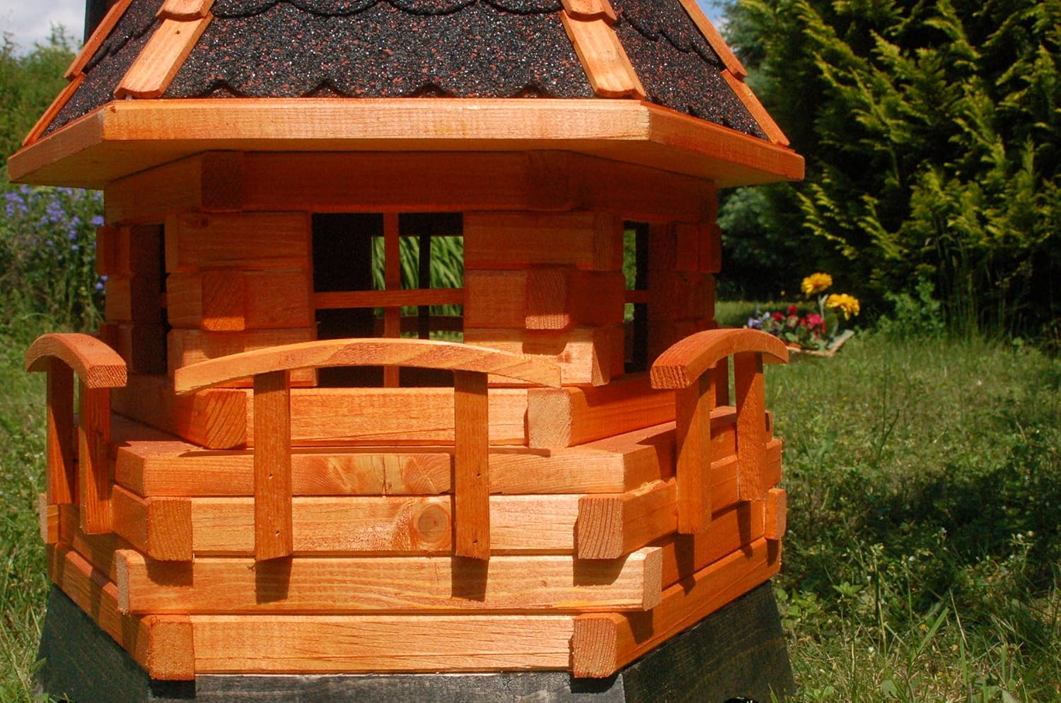 Windmühle, Gartenwindmühle, Windmühlen aus Holz, kugelgelagert 1,25m imprägniert (grün)