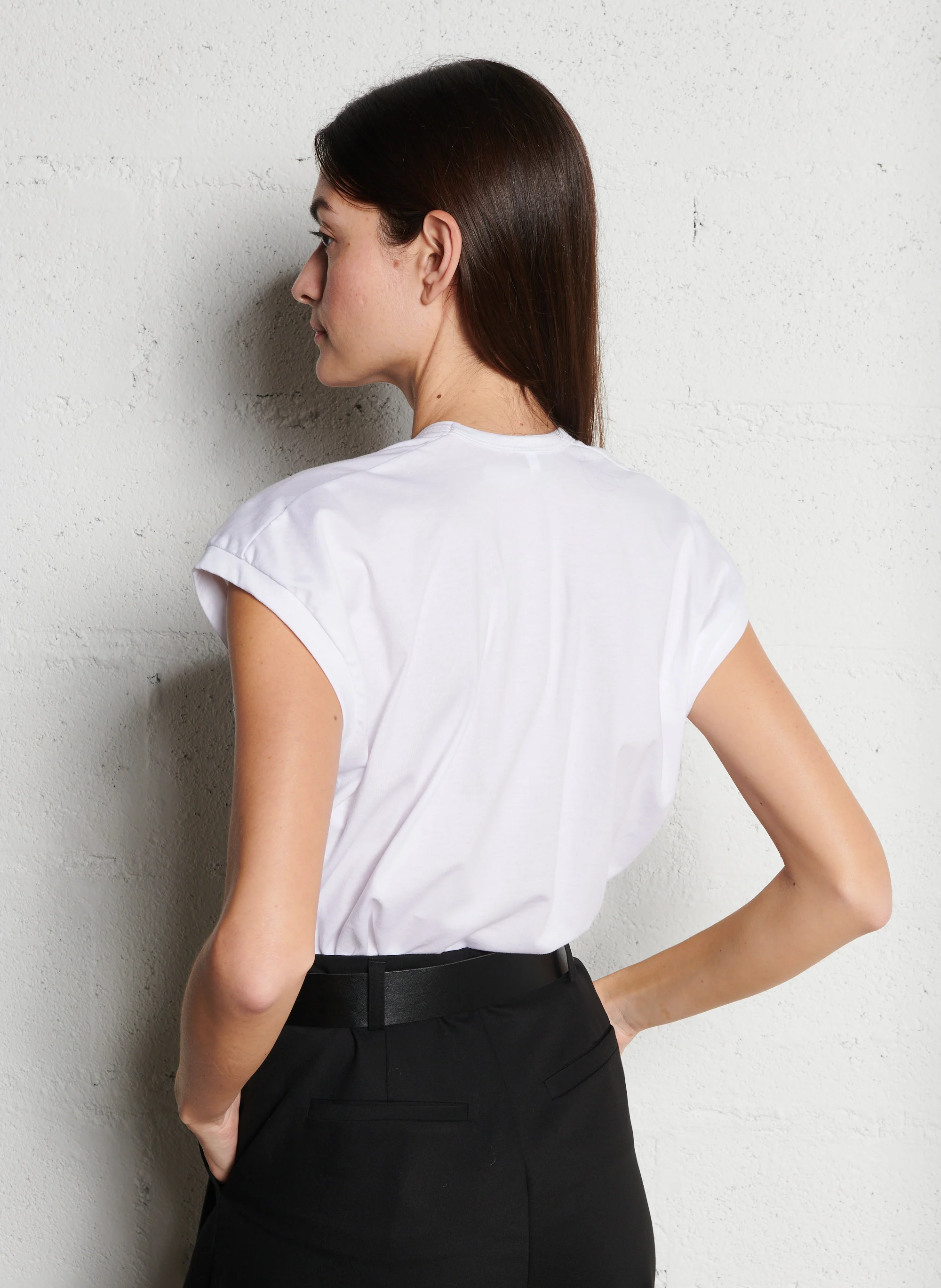 Tee-shirt col V en coton | Blanc