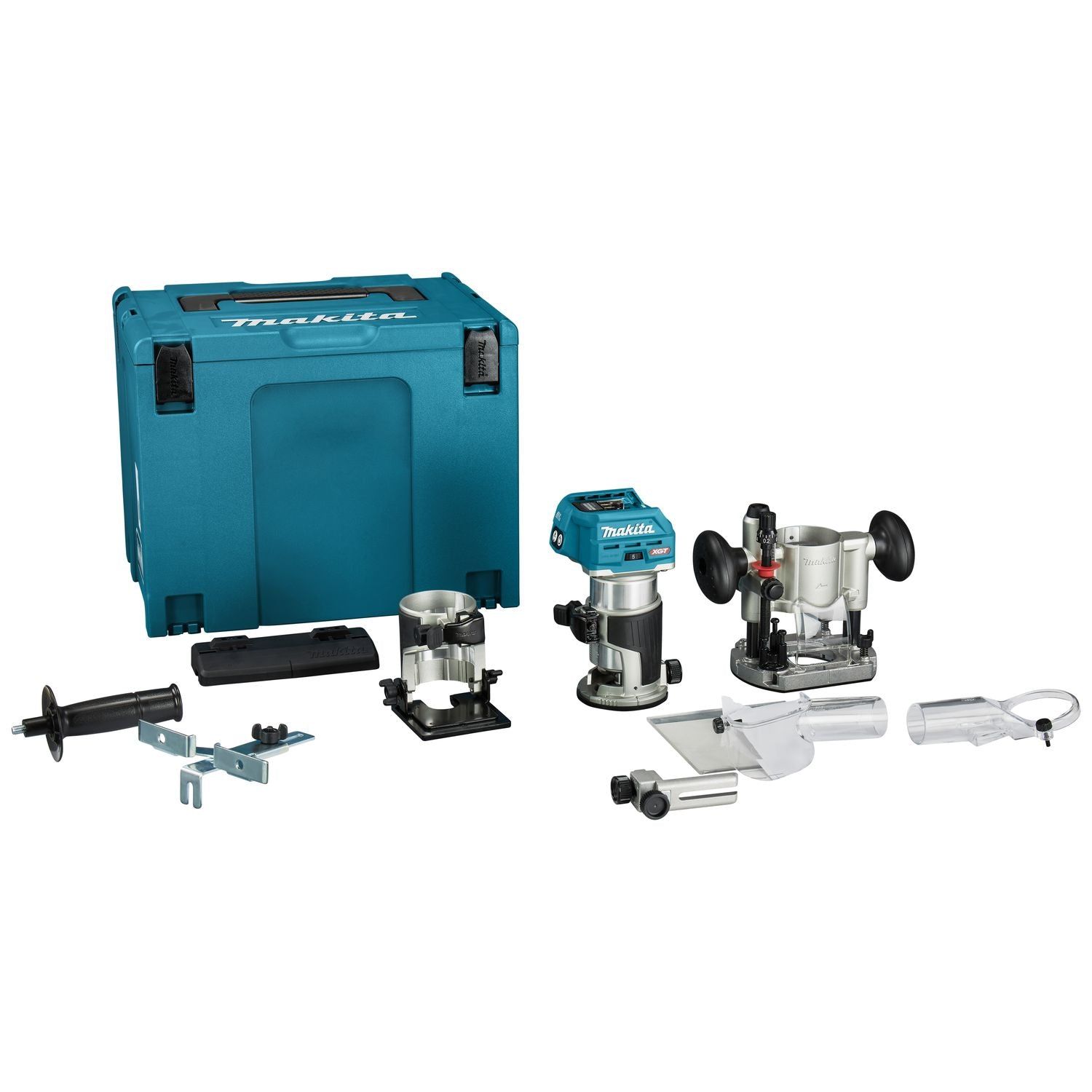 Makita RT001GZ15 Accu boven- en kantenfrees   geleiderail adapter XGT 40V Max Basic Body in Mbox