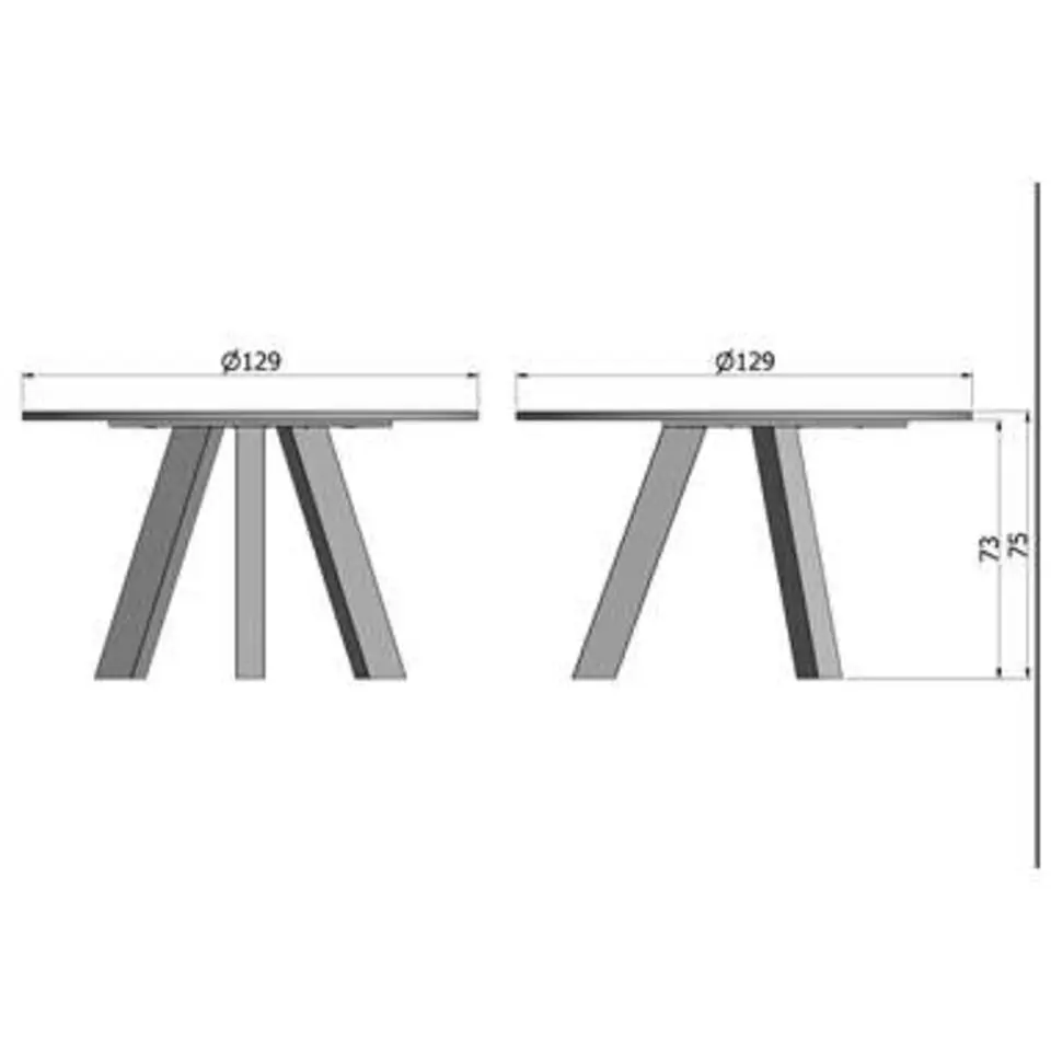 WOOOD Rhonda Eettafel - Eiken - Blacknight - Ø129 cm