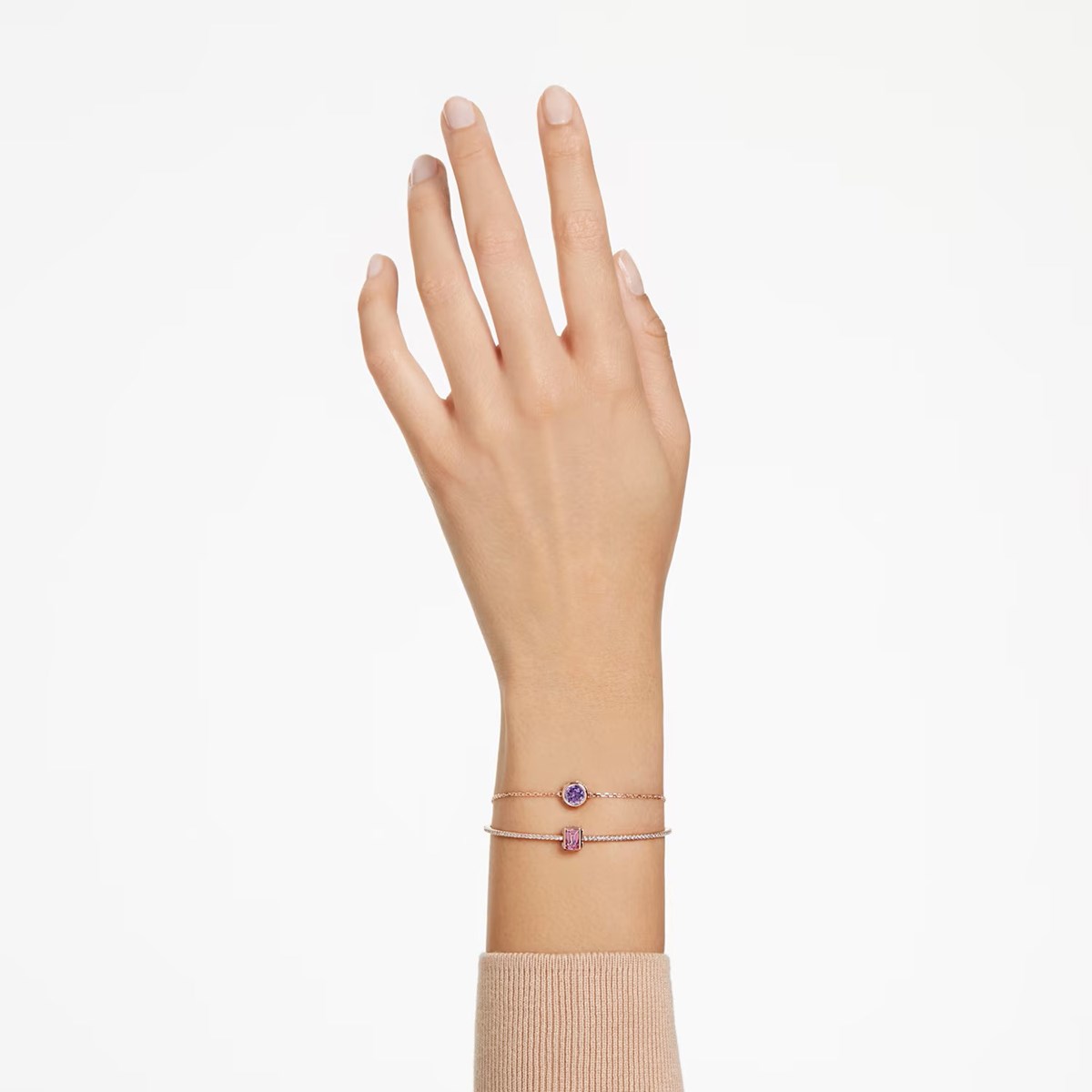 Bracelet-jonc Swarovski Stilla centre rose doré rose