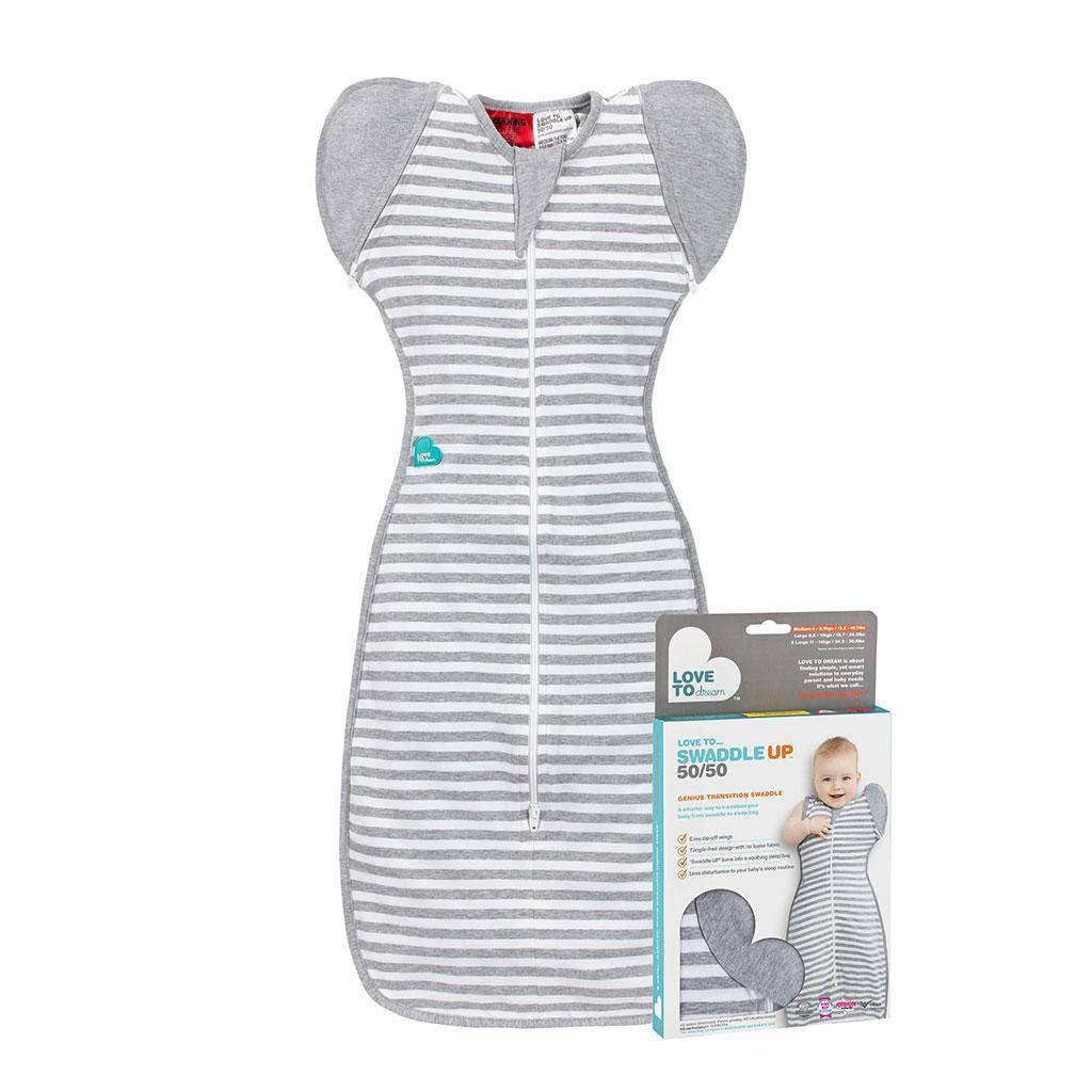 Super leuk en comfySwaddleUp overgangsslaapzak Fase 2 TOG 1.0 grijs/wit