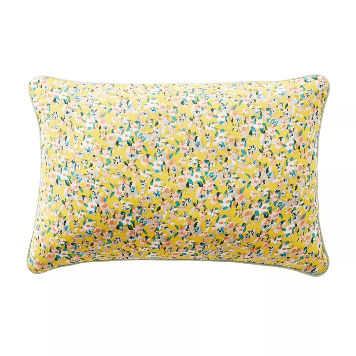 Coussin rectangulaire gaze de coton (40 x 60 cm) Abigaël Jaune