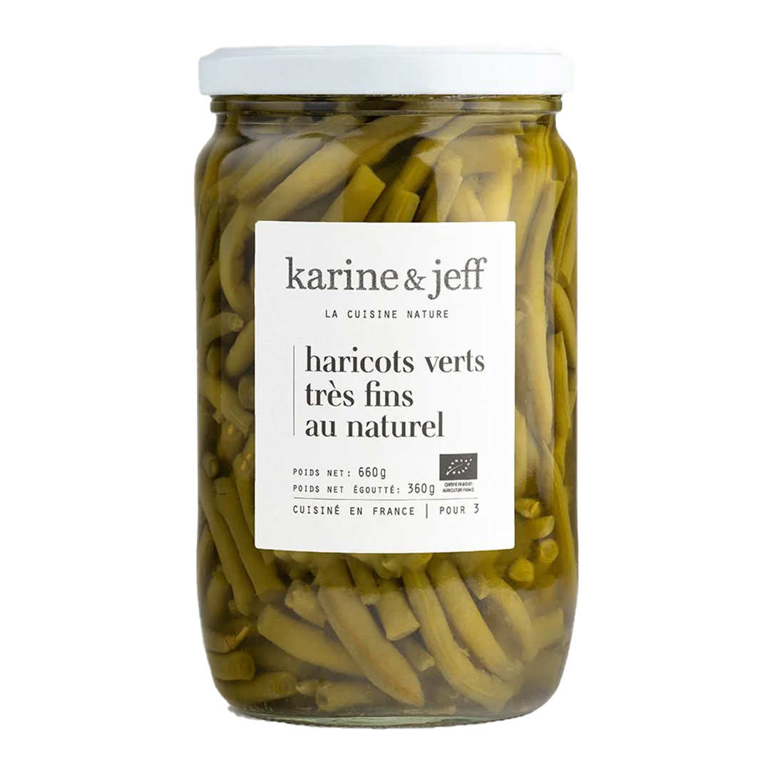 Haricots verts très fins au naturel bio origine France
