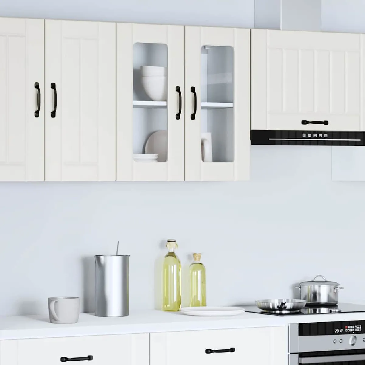 vidaXL Armoire murale cuisine Lucca - Blanc