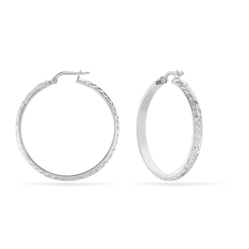 Créoles Argent Blanc Esmee