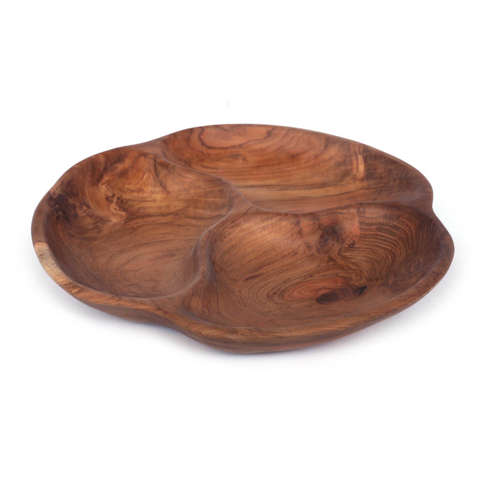 Schale 'Trio' aus Teakholz, natur, Ø 30 cm, H 6 cm von fischer's lagerhaus