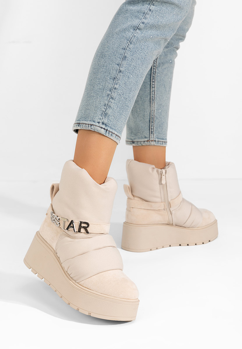 Bottines à plateforme beige Selisa