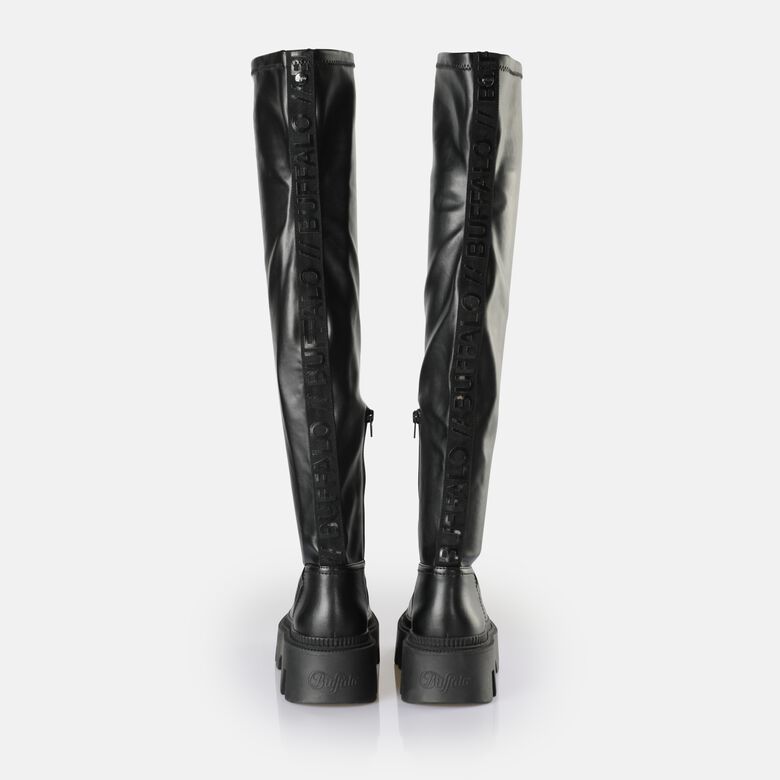 Flora Overknee Bottes vegan, noir