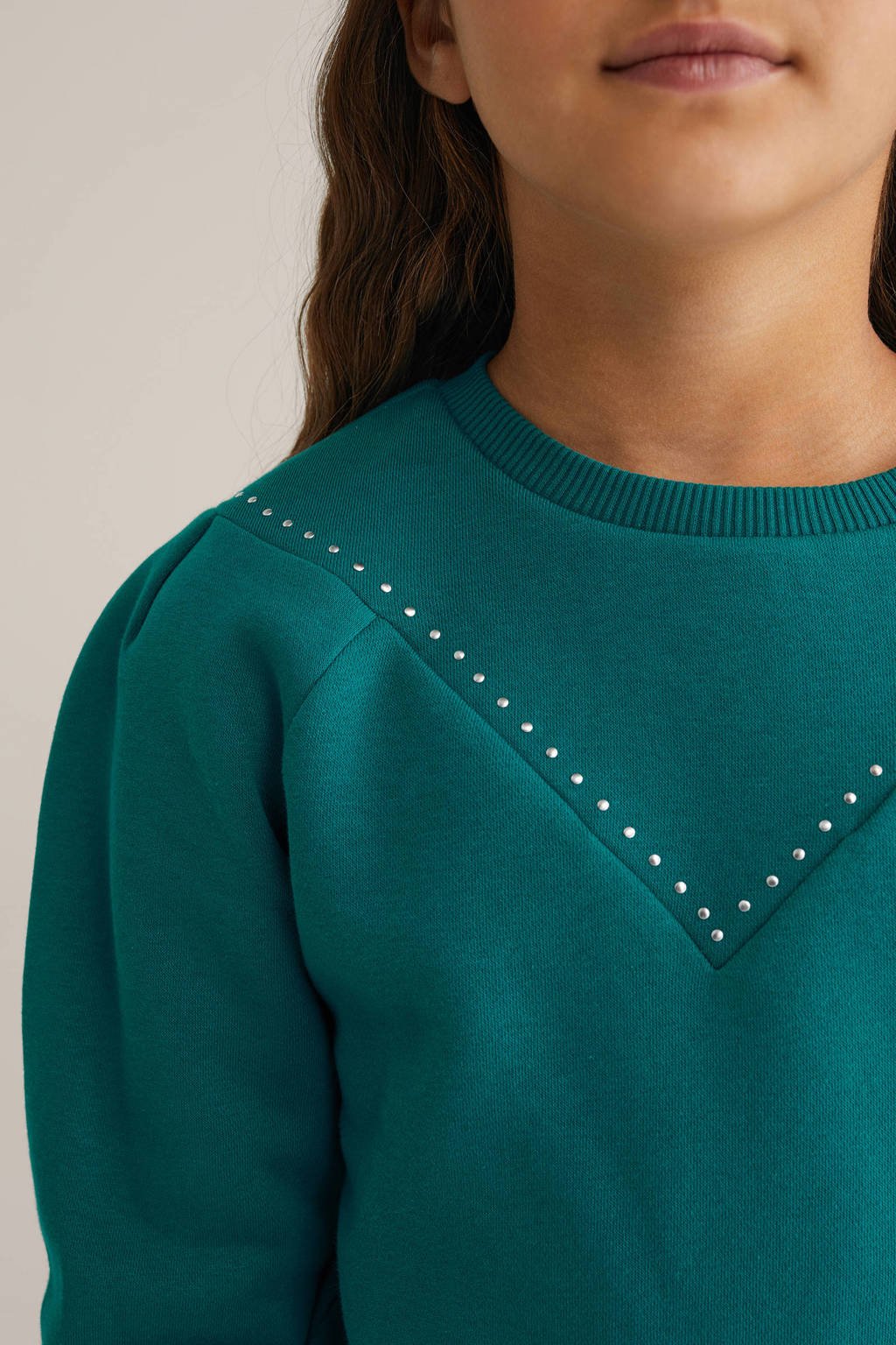 WE Fashion sweater donkergroen