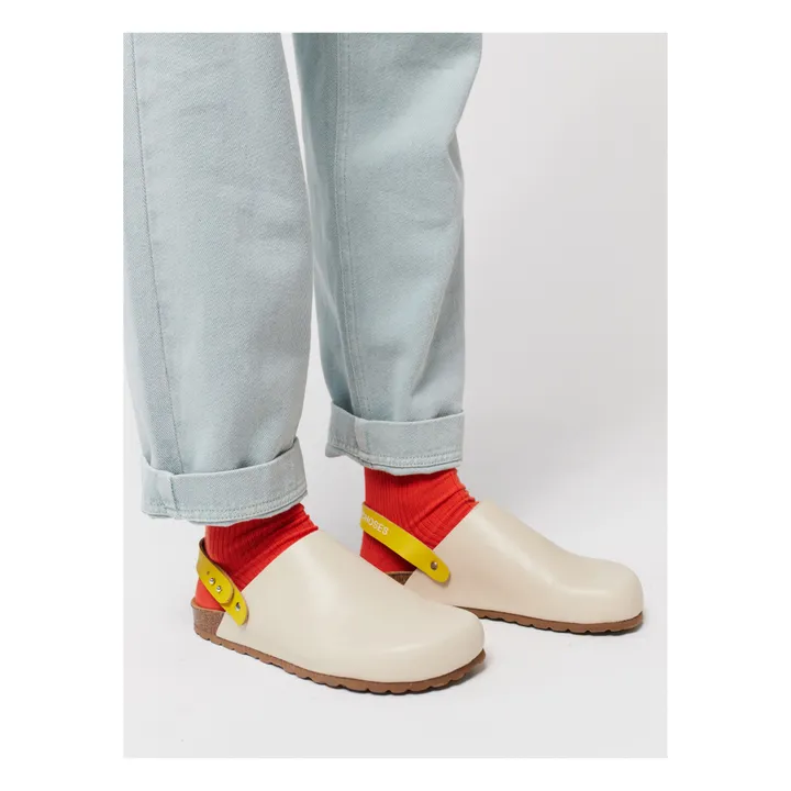 Bobo Choses Sabots Color Block Cuir - Collection Femme  | Ecru