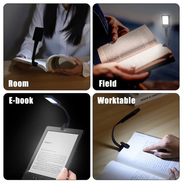 Genopladeligt læselys læselampe Clip On LED Book Light