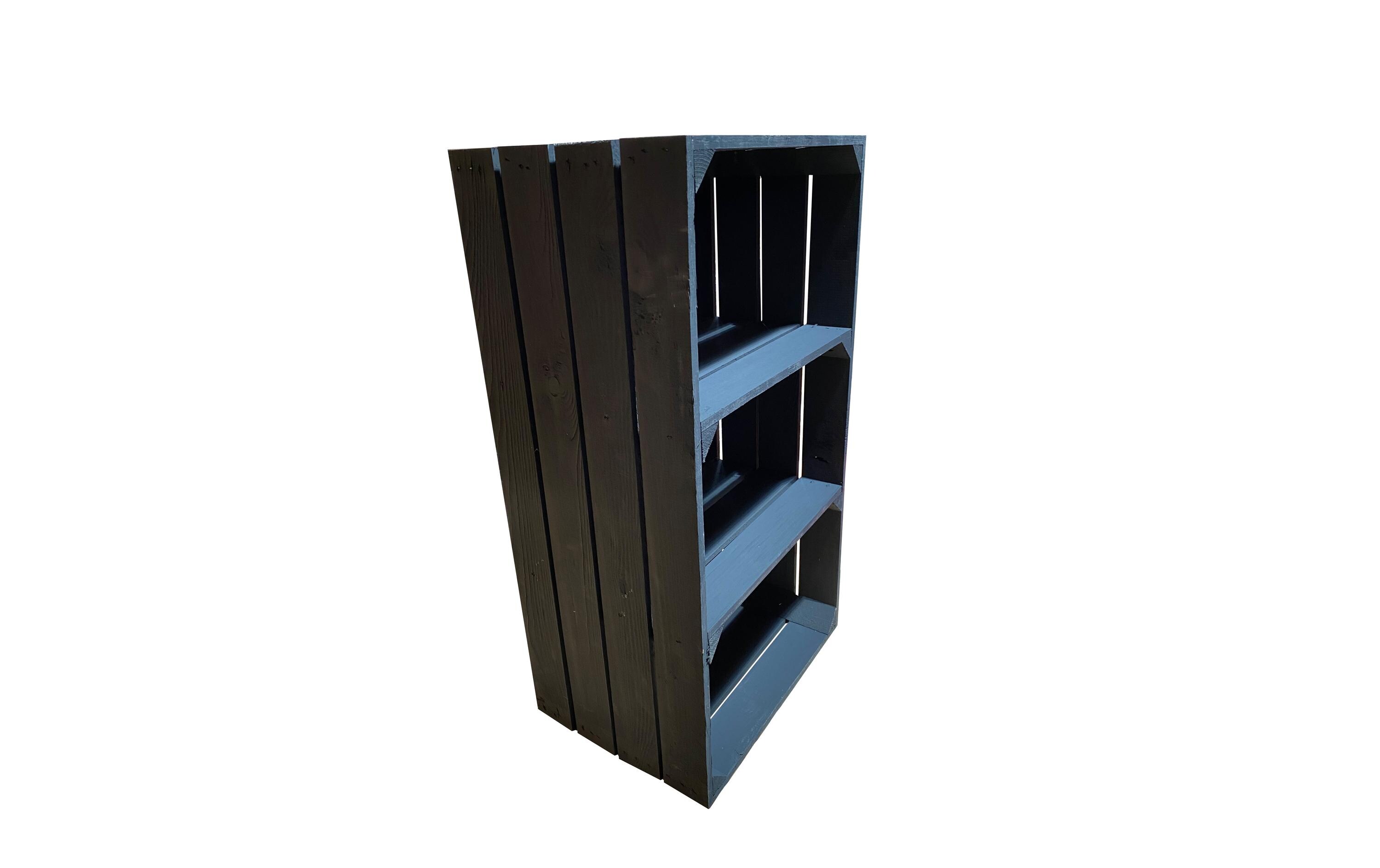 Regal Vintage Schwarz 40 x 75 cmRegal im Holzharassen Stil