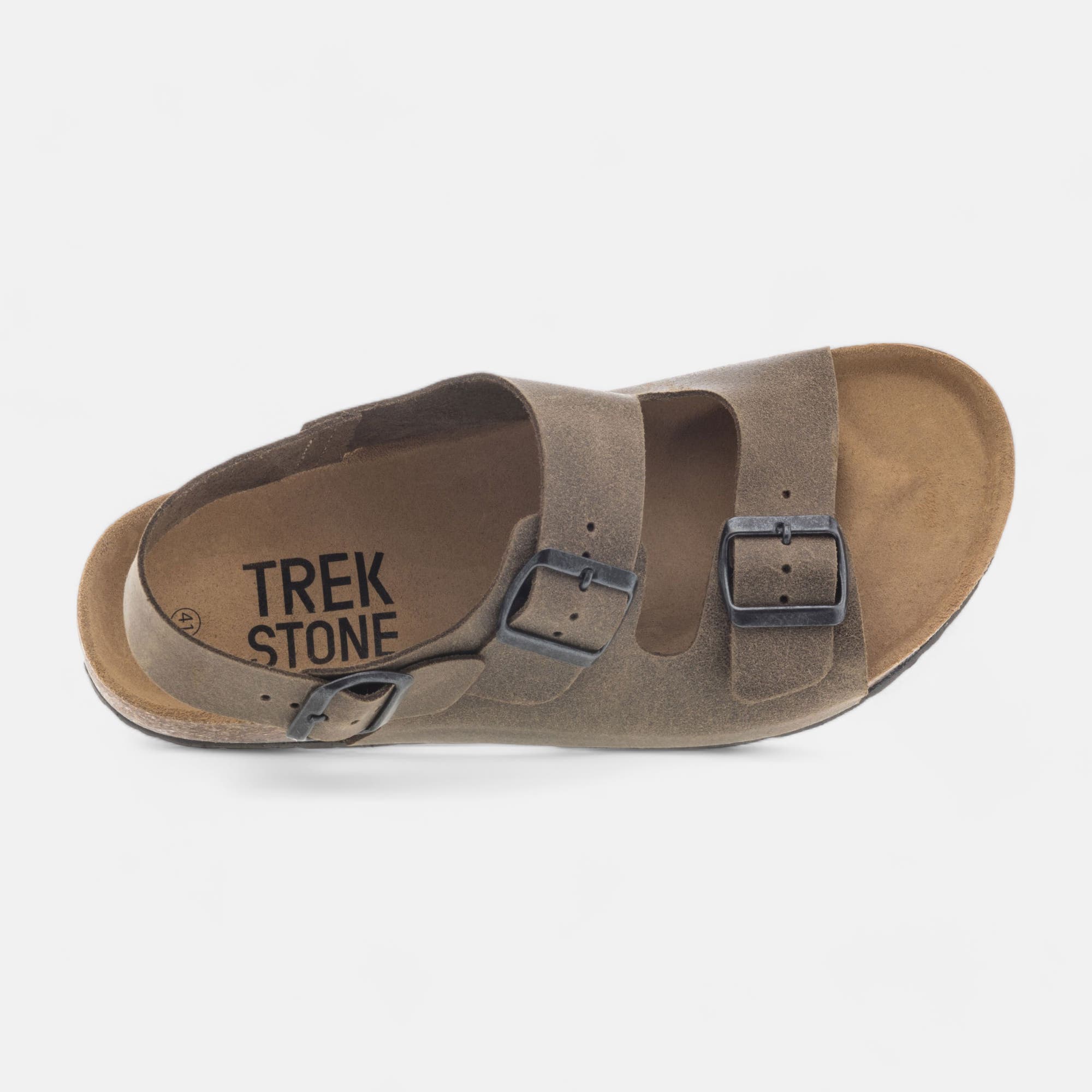 Mules semelle liège Homme en cuir taupe