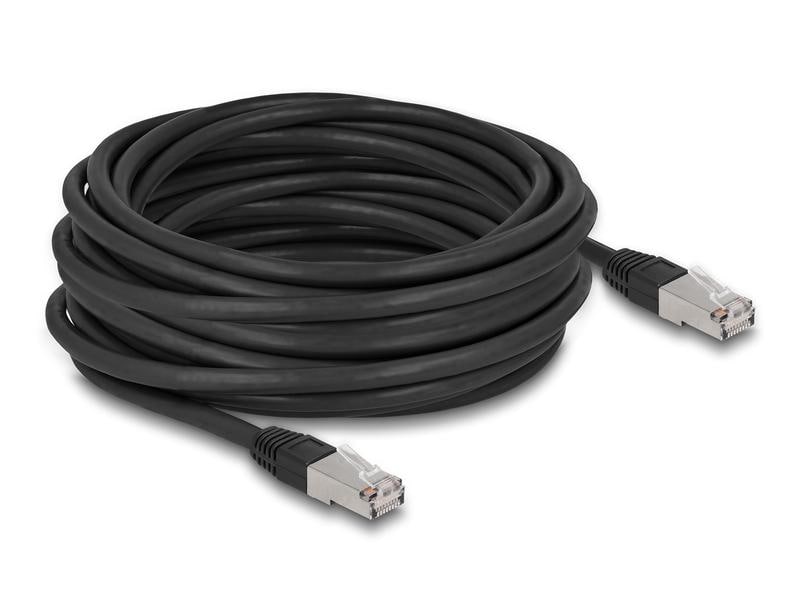 Delock Patchkabel Outdoor Cat 6A, S/FTP, 10 m, Schwarz Delock RJ45 Netzwerkkabel Cat.6A S/FTP PE Outdoor 10 m schwarz