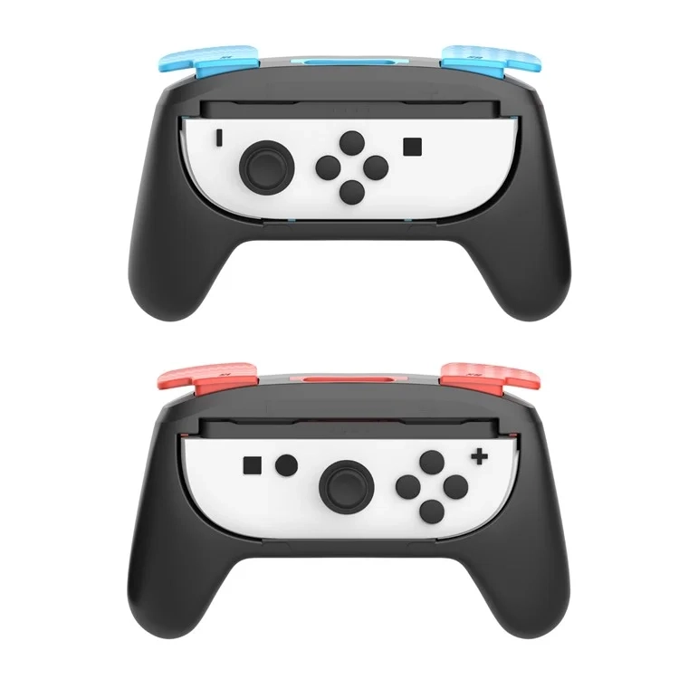 (2er Set) Griff Halterung Gamepad Hülle kompatibel für Nintendo Switch 2 / Joy-Con Controller - Blau / Rot